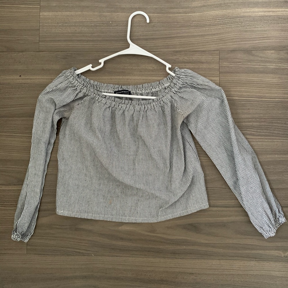 Baby Blue and White Striped Top